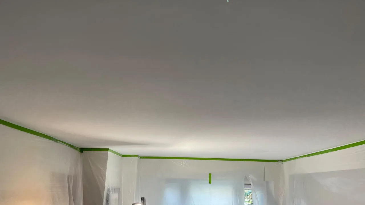 Smooth ceiling after popcorn removal